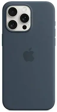 Чехол для iPhone 15 Pro Silicone Case with MagSafe Storm Blue