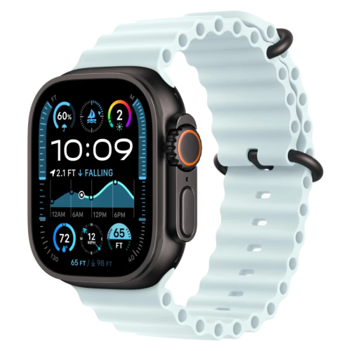 Часы Apple watch Ultra 2 2024 49mm Black Titanium Case Ocean Band Ice Blue