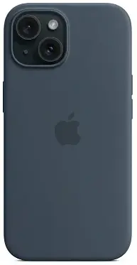 Чехол для iPhone 15 Silicone Case with MagSafe Storm Blue
