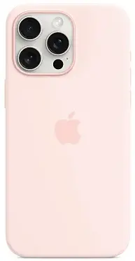 Чехол для iPhone 15 Pro Silicone Case with MagSafe Light Pink