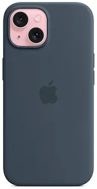 Чехол для iPhone 15 Silicone Case with MagSafe Storm Blue