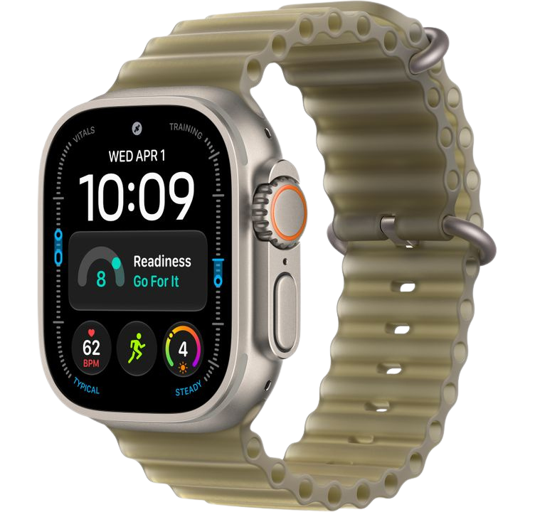 Часы Apple Watch Ultra 4 49mm Natural Titanium Case Ocean Band Translucent Kelp