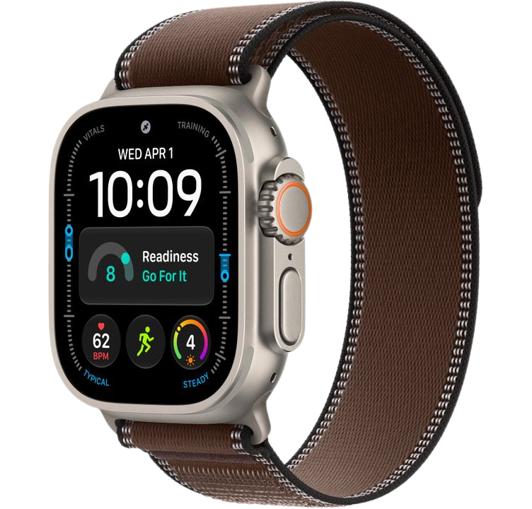 Часы Apple Watch Ultra 4 49mm Natural Titanium Case Trail Loop Dark Umber S/M