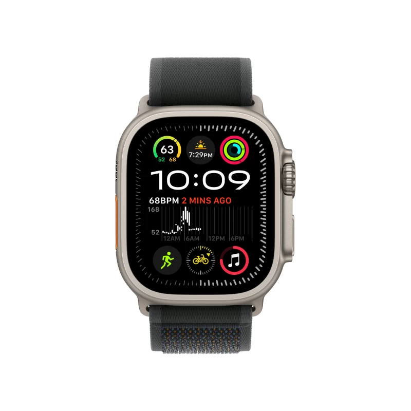 Часы Apple watch Ultra 2 2024 49mm Natural Titanium Case Trail Loop Black S/M