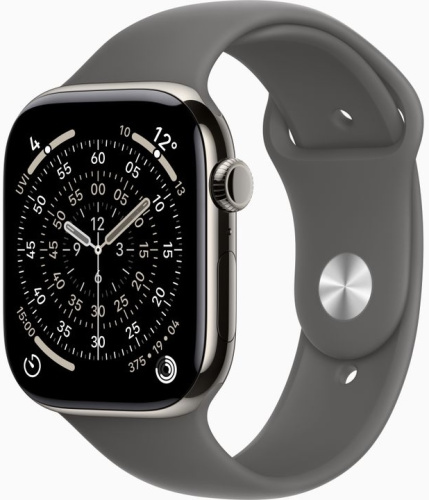 Часы Apple Watch 11 42mm Nanural Titanium Case Sport Band Stone Gray M/L