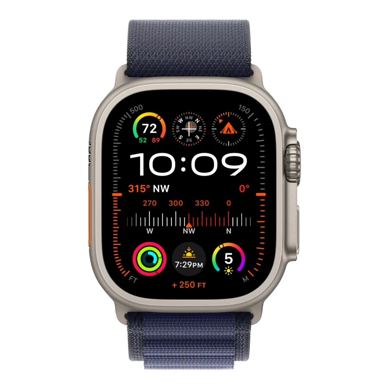 Часы Apple watch Ultra 2 2024 49mm Natural Titanium Case Alpine Loop Navy S