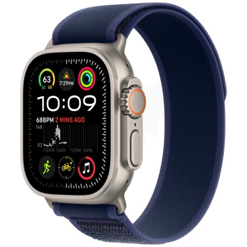 Часы Apple watch Ultra 2 2024 49mm Natural Titanium Case Trail Loop Blue S/M