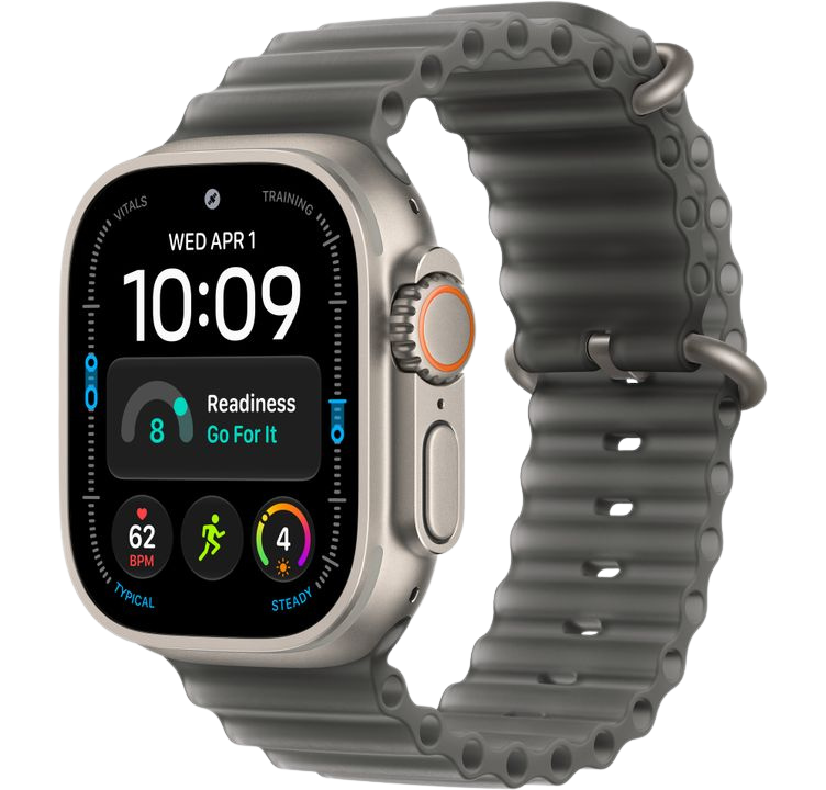 Часы Apple Watch Ultra 4 49mm Natural Titanium Case Ocean Band Translucent Black
