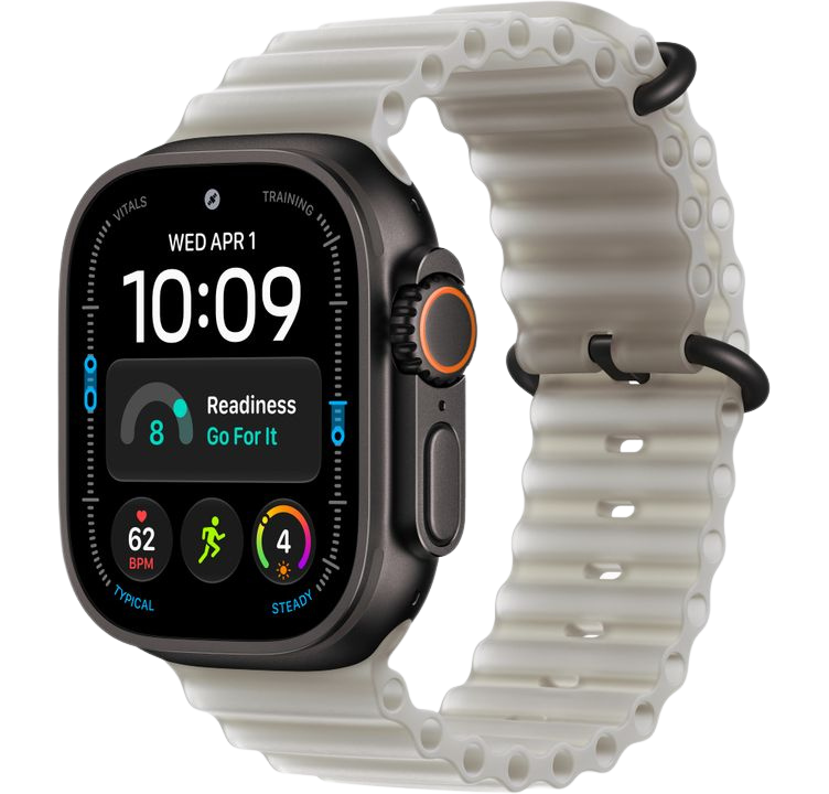 Часы Apple Watch Ultra 4 49mm Black Titanium Case Ocean Band Translucent Gray