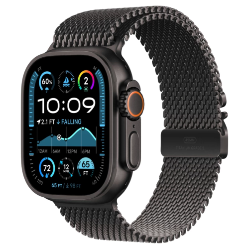 Часы Apple watch Ultra 2 2024 49mm Black Titanium Case Titanium Milanese Loop Black L