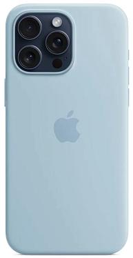 Чехол для iPhone 15 Pro Max Silicone Case with MagSafe Light Blue