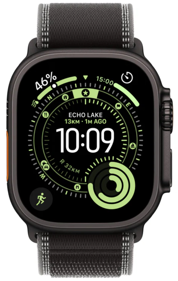 Часы Apple Watch Ultra 3 2025 49mm Black Titanium Case Trail Loop Black/Charcoal M/L
