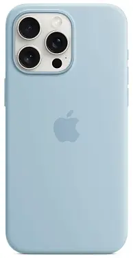Чехол для iPhone 15 Pro Max Silicone Case with MagSafe Light Blue