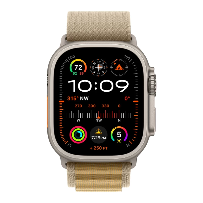 Часы Apple watch Ultra 2 2024 49mm Natural Titanium Case Alpine Loop Tan S