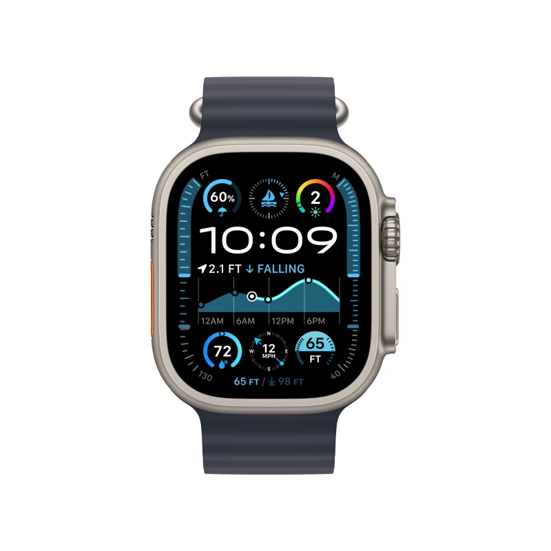 Часы Apple watch Ultra 2 2024 49mm Natural Titanium Case Ocean Band Navy