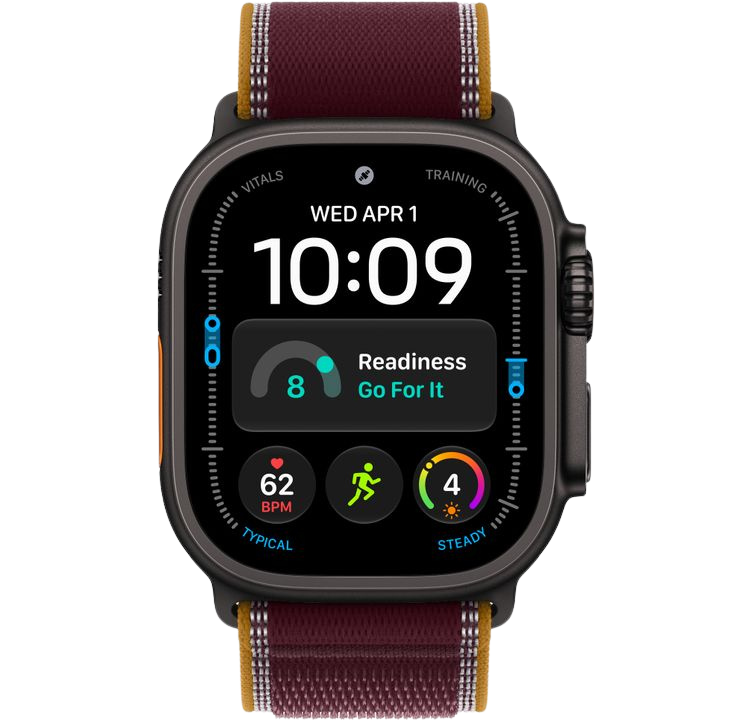 Часы Apple Watch Ultra 4 49mm Black Titanium Case Trail Loop Burgundy M/L