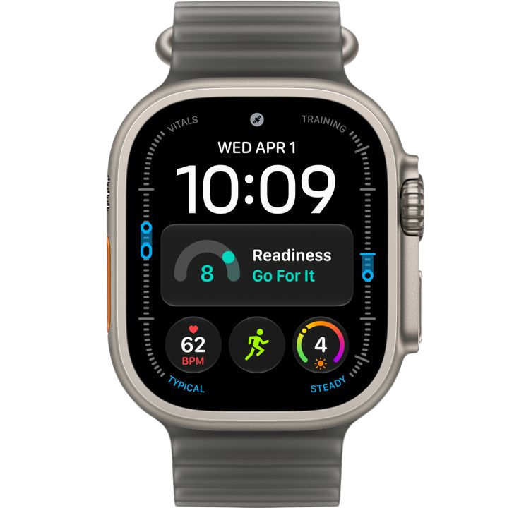 Часы Apple Watch Ultra 4 49mm Natural Titanium Case Ocean Band Translucent Black