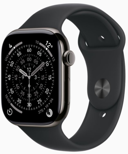 Часы Apple Watch 11 42mm Slate Titanium Case Sport Band Black S/M