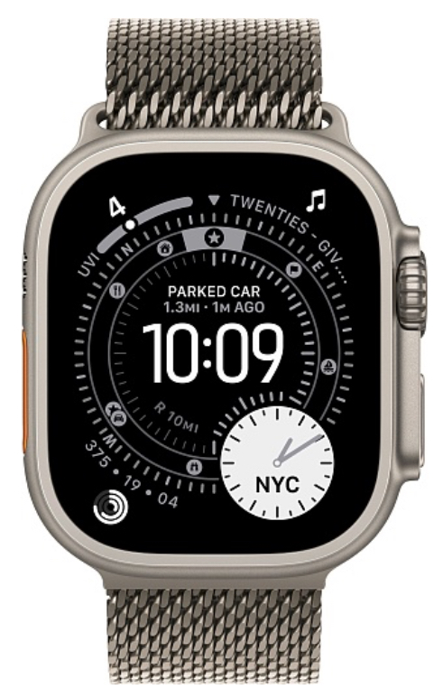 Часы Apple Watch Ultra 3 2025 49mm Natural Titanium Case Titanium Milanese Loop Natural M