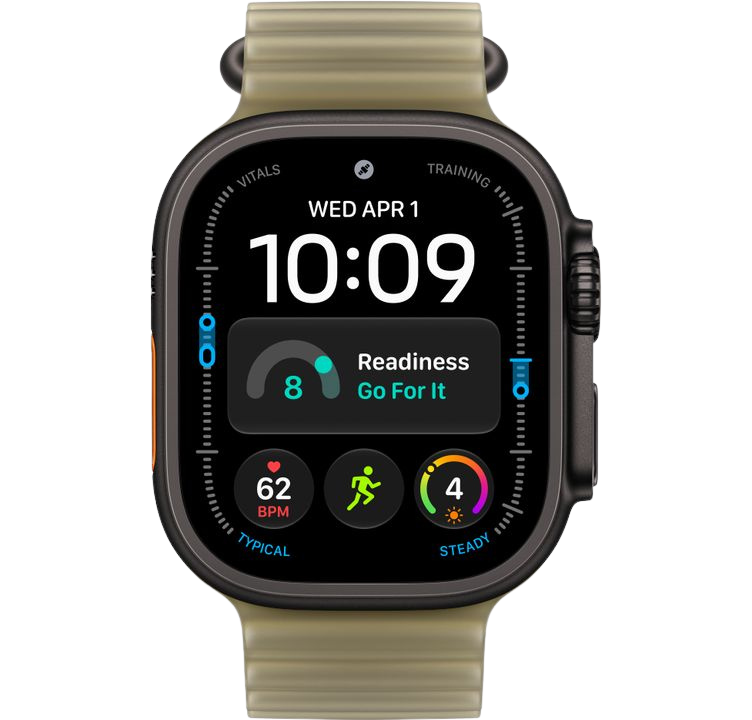 Часы Apple Watch Ultra 4 49mm Black Titanium Case Ocean Band Translucent Kelp