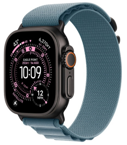 Часы Apple Watch Ultra 3 2025 49mm Black Titanium Case Alpine Loop Light Blue M