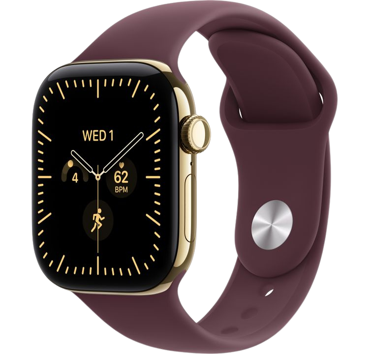 Часы Apple Watch Series 12 42mm Radiant Gold Titanium Case GPS Sport Band Burgundy M/L
