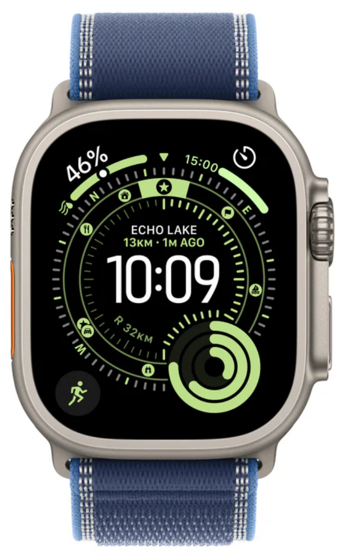 Часы Apple Watch Ultra 3 2025 49mm Natural Titanium Case Trail Loop Blue/Bright Blue M/L