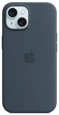 Чехол для iPhone 15 Silicone Case with MagSafe Storm Blue