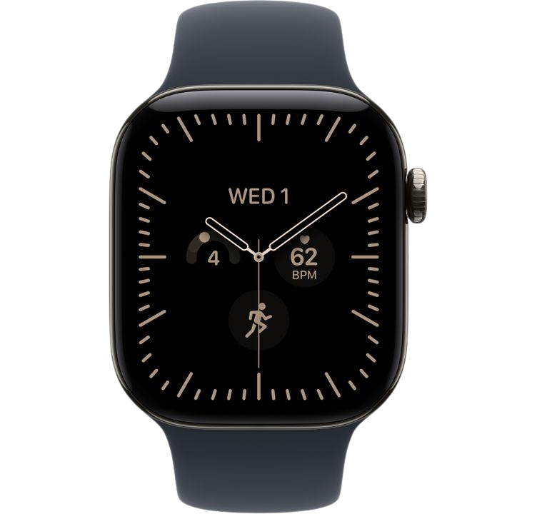 Часы Apple Watch Series 12 42mm Natural Titanium Case GPS Sport Band Navy Blue M/L