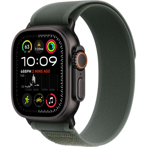 Часы Apple watch Ultra 2 2024 49mm Black Titanium Case Trail Loop Green M/L