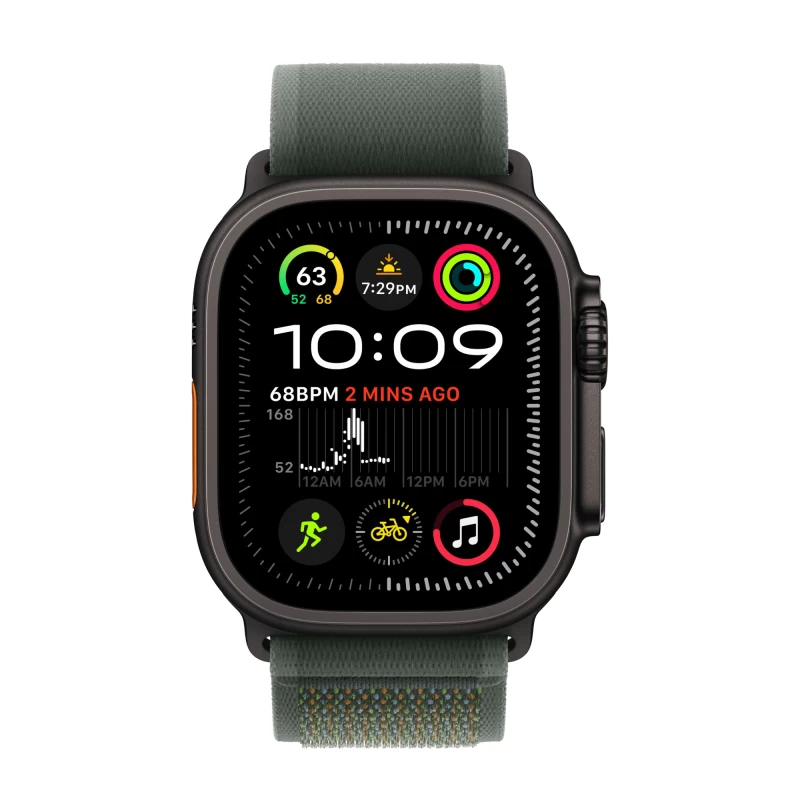 Часы Apple watch Ultra 2 2024 49mm Black Titanium Case Trail Loop Green M/L