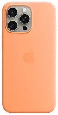 Чехол для iPhone 15 Pro Silicone Case with MagSafe Orange Sorbet