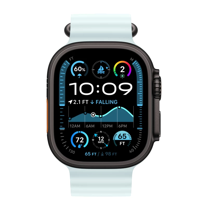 Часы Apple watch Ultra 2 2024 49mm Black Titanium Case Ocean Band Ice Blue