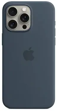 Чехол для iPhone 15 Pro Silicone Case with MagSafe Storm Blue